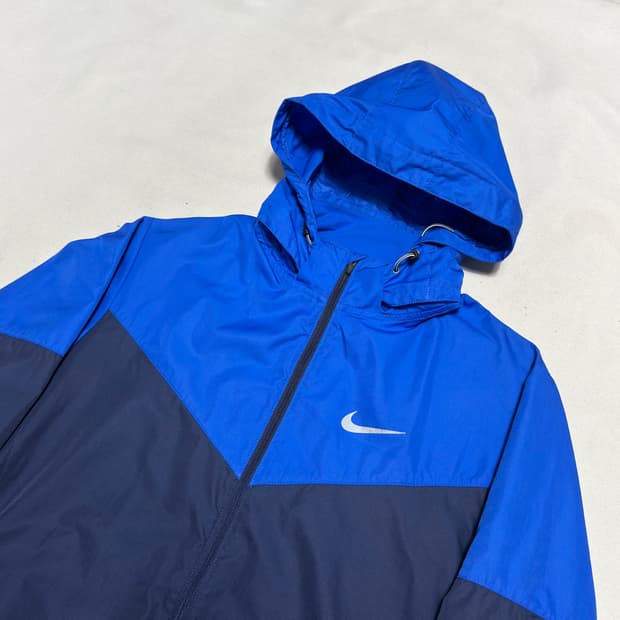 L 나이키 러닝 블루 네이비 배색 바람막이