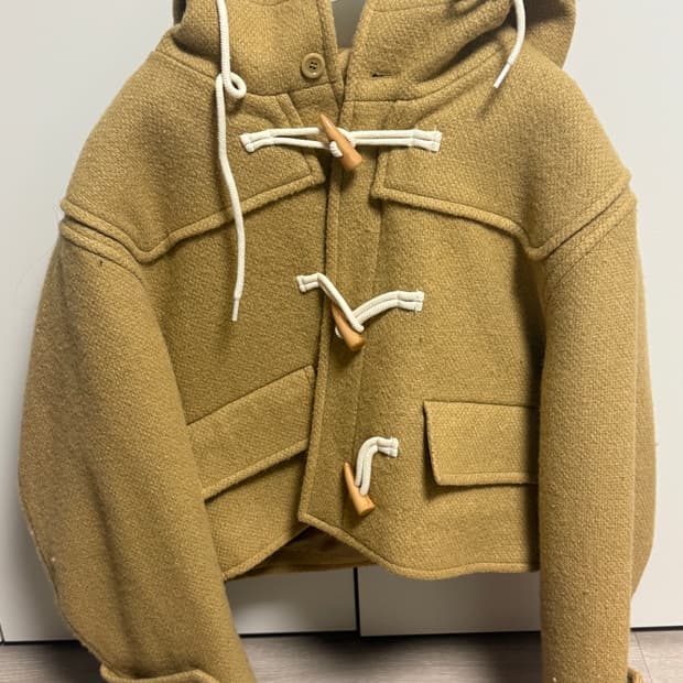 그로브 크롭 더플 코트 베이지