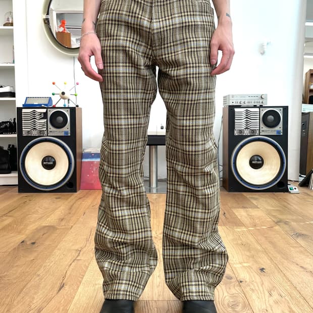 [3] 캐피탈 체크 플레어 팬츠