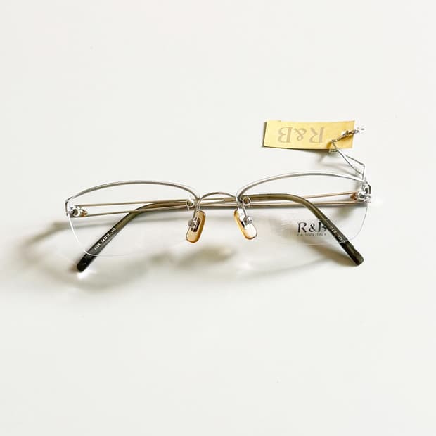 R&B EYEWEAR 실버 무테 스퀘어 메탈 빈티지 안경