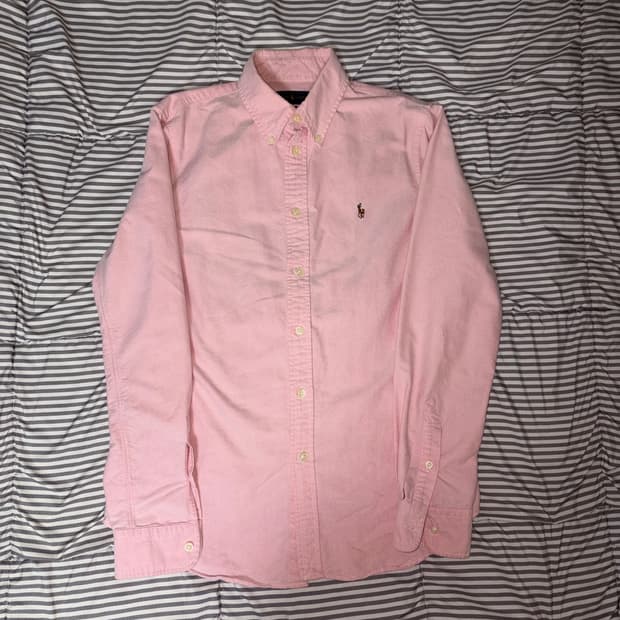 폴로 랄프로렌 핑크 옥스포드 셔츠 커스텀핏 m 핑크
