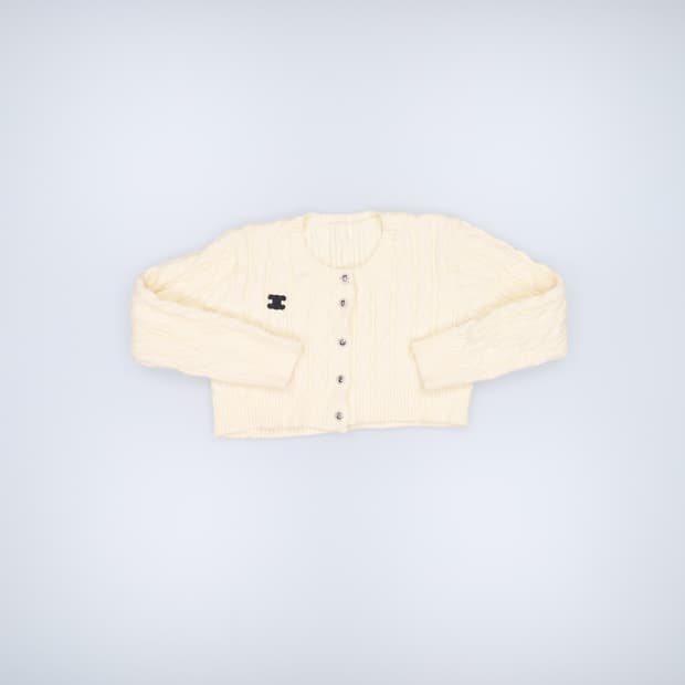 [44반정도] 빈티지 여성 꽈배기 크롭니트 가디건 1222H1