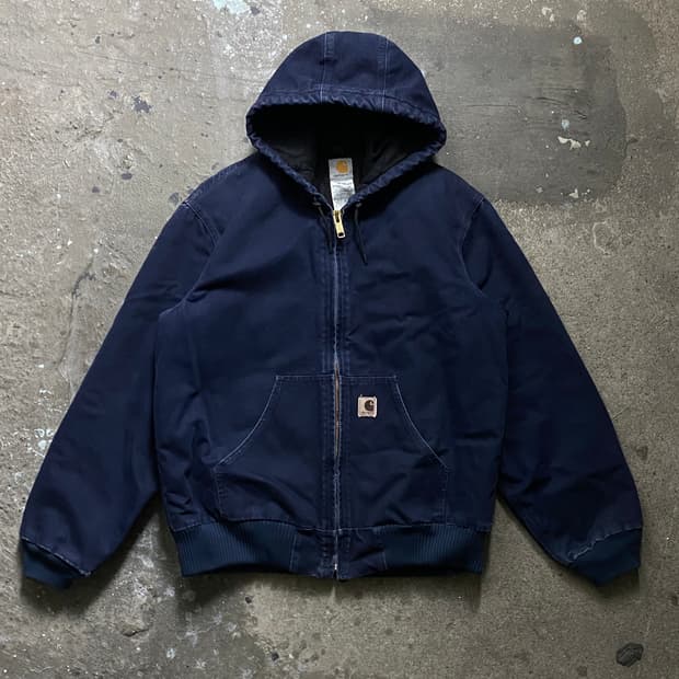 빈티지 칼하트 덕 액티브 J30 워크 후드 자켓