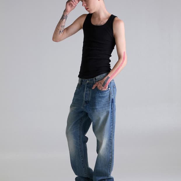 INNIR 이니어 252 릴렉스드 플레어 데님 연청