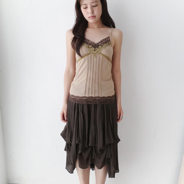 beads lace sleeveless