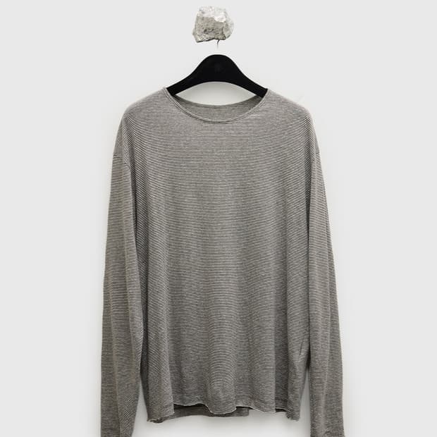유스  Cut-off Round-neck L/S T-shirt