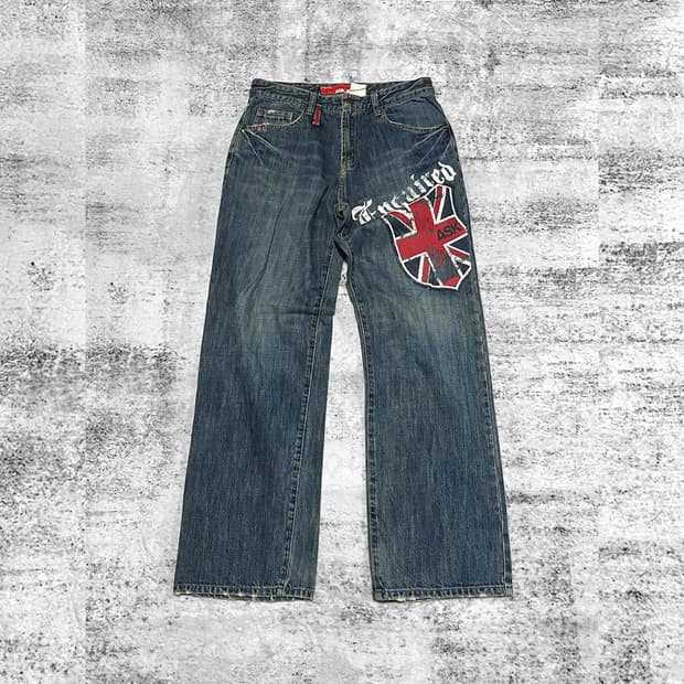 (ask) y2k punk graphic denim 