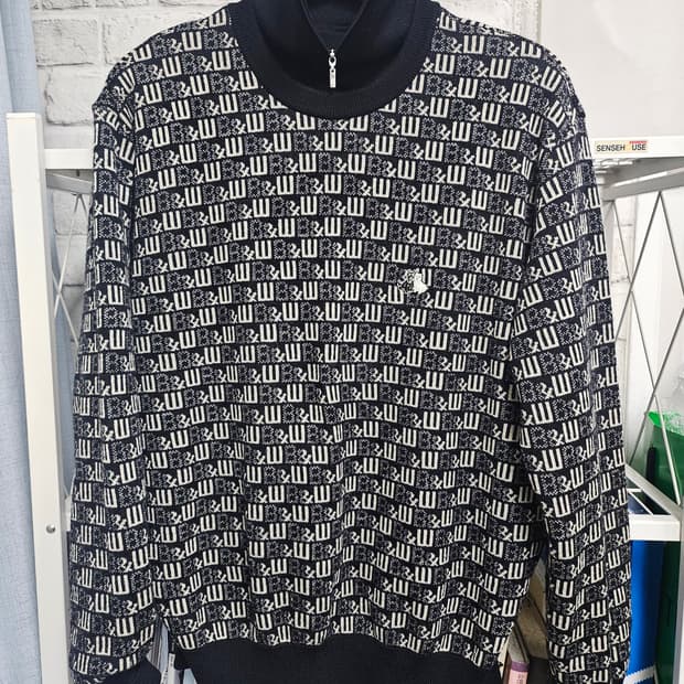 블랙앤화이트 남성골프 방풍니트100~ 라운드 니트티 MM04