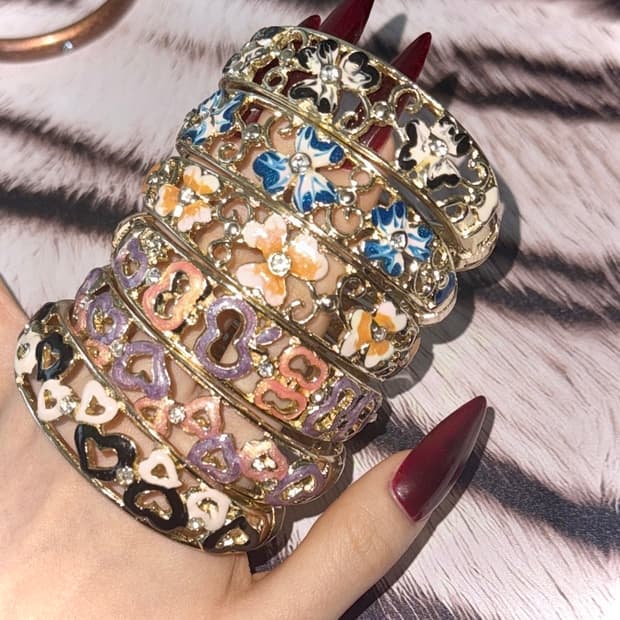 세일 헤이세이 갸루 골드 자석형 뱅글