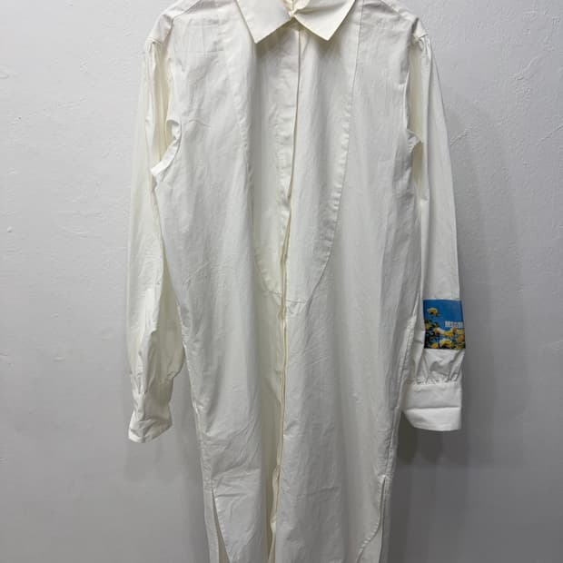 정품) MSGM 플라워 프린팅 화이트 셔츠 원피스 40(66)