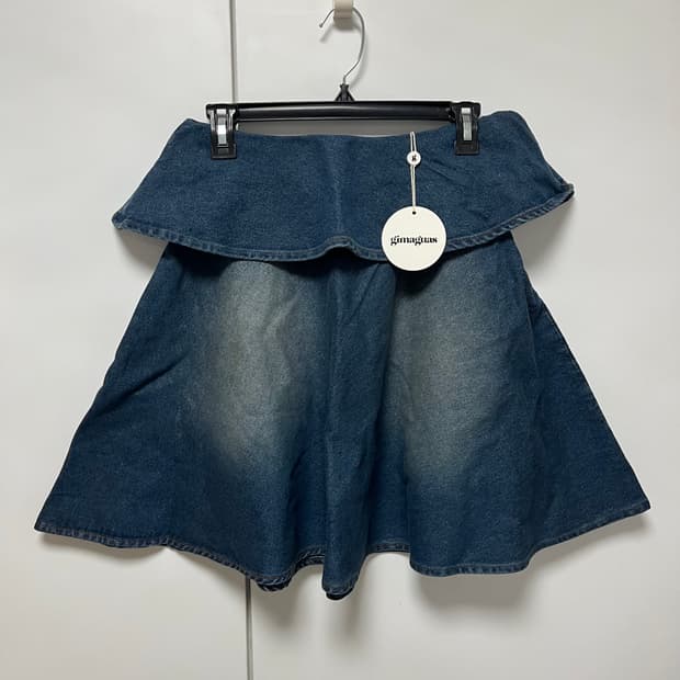 [32,34]기마구아스 Ruffle 데님 스커트