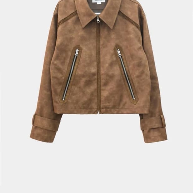 999HUMANITY 에코 크랙 레더 자켓