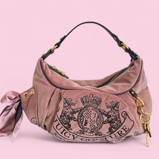 대대장) 쥬시꾸뛰르 스코티독 벨벳 호보백 갸루 빈티지