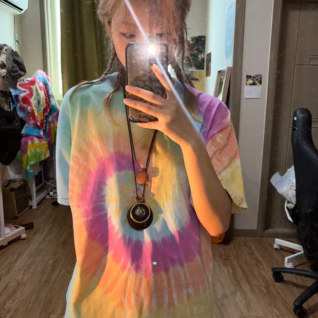 파스텔 레인보우 타이다이 티셔츠