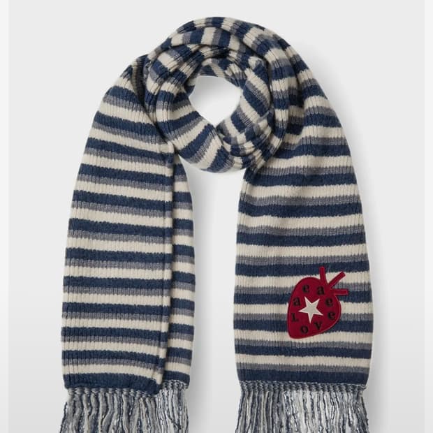 aeae STRIPE TASSEL MUFFLER 머플러 블루