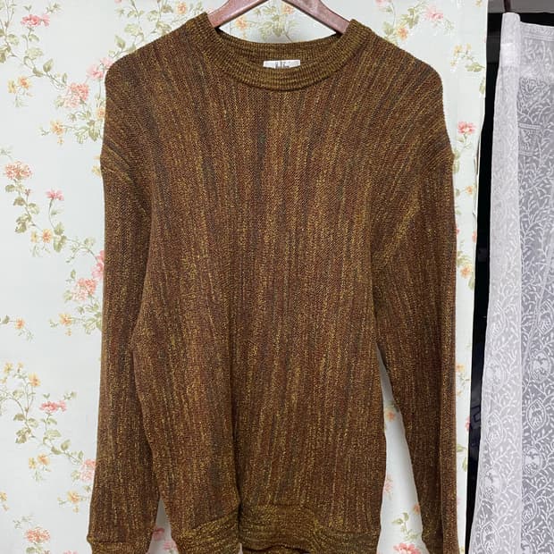 멜란지 브라운 텍스처 니트