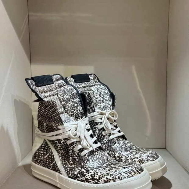 릭오웬스 지오바스켓 python leather 40