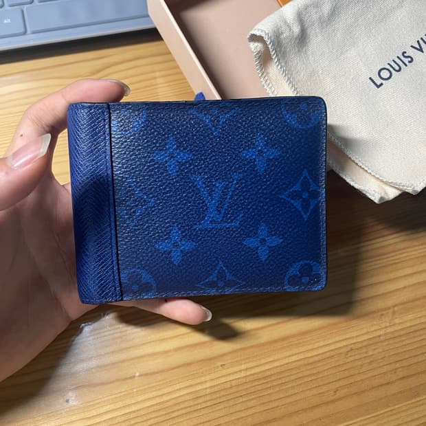 [정품] 루이비통 타이가라마 모노그램 반지갑 블루