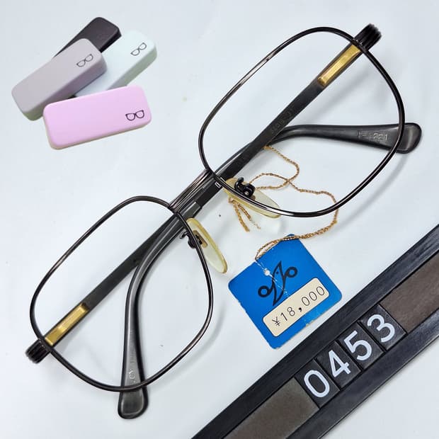 T-1221 IP.GY 스퀘어 안경테 52mm 일본 빈티지 데드스톡 복고