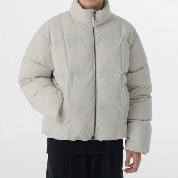 무신사스탠다드 아이보리 스퀘어퀼팅 덕다운 L 95