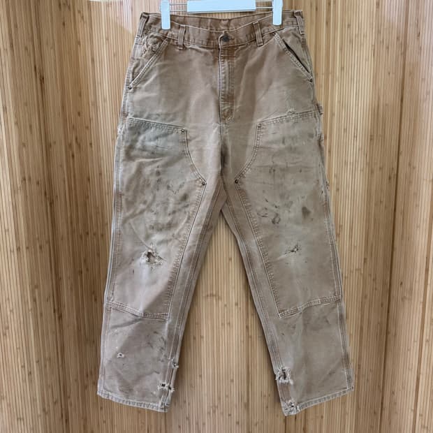 칼하트 브라운 더블니 팬츠