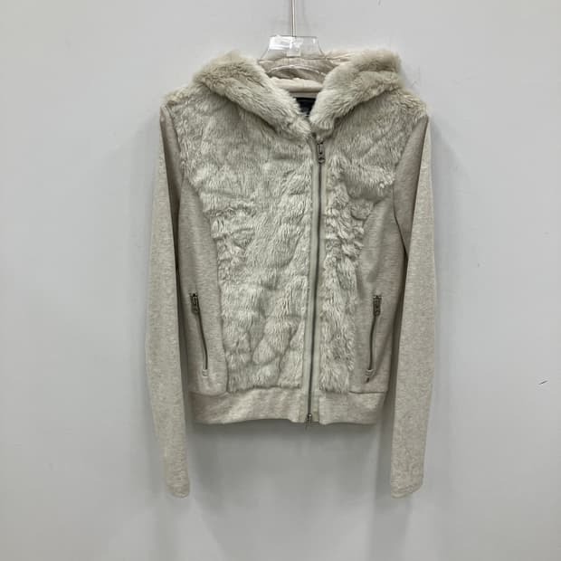 아르마니 익스체인지 투웨이 퍼 후드집업 자켓 M