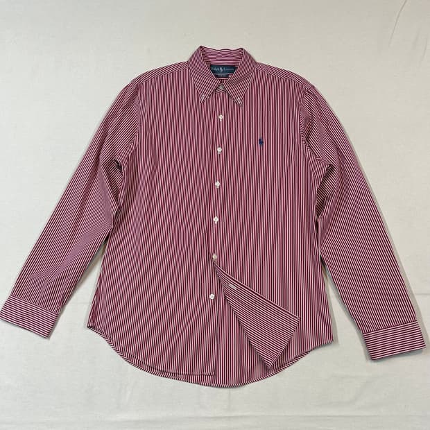 L) 폴로 랄프로렌 클래식 레드 스트라이프 포플린 셔츠 T86