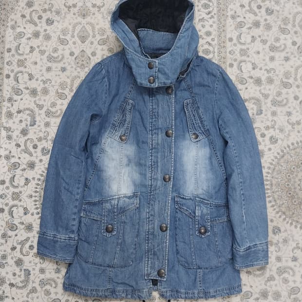 ALBUM jpn  데님 후드 야상 패딩 F (55반까지) (후드분리됨)