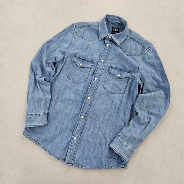 [S] 자라 빈티지 데님 웨스턴 셔츠 0116Y1