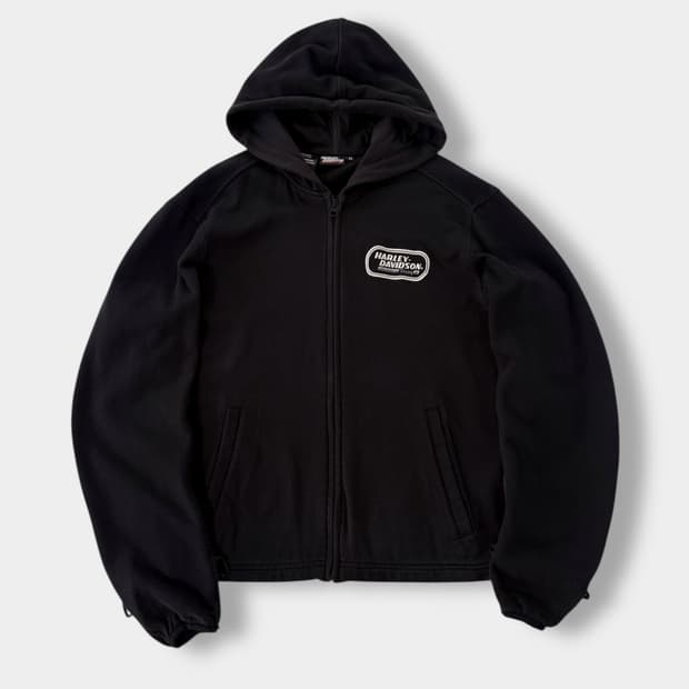 할리데이비슨 00‘s 루즈핏 커브드 플리스 후드집업