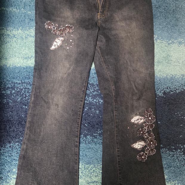 Old de river 흑청 자수진 부츠컷 은은워씽 wo xing아님 