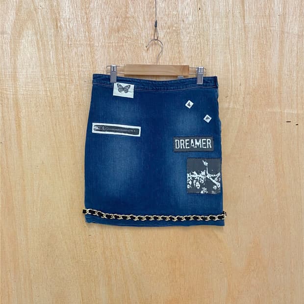 LOVE MOSCHINO punk bag chain skirt