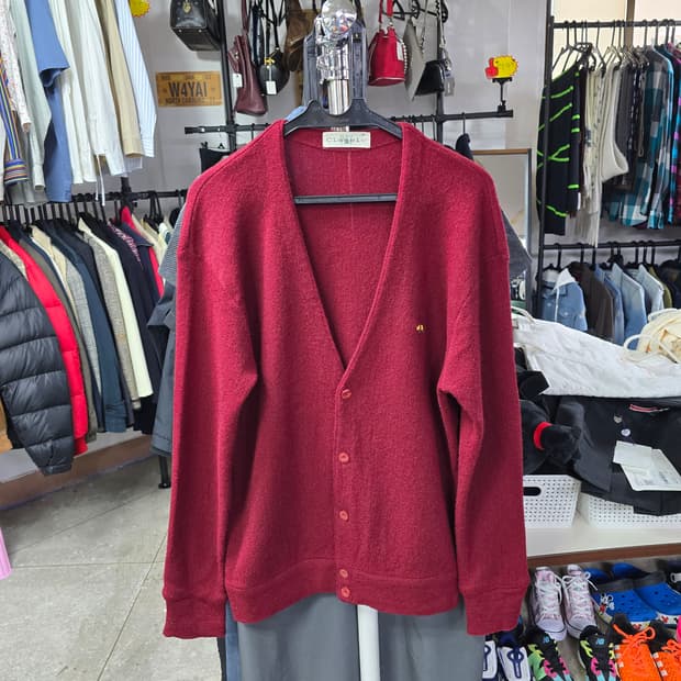 PAT 클래식 레드 브이넥 가디건 (1247)