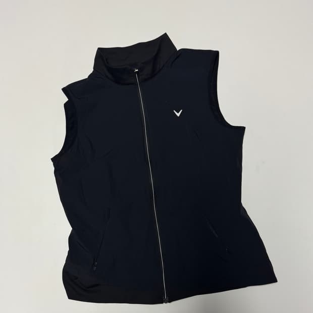 여성 캘러웨이 골프 기능성 나일론 집업 베스트 S 블랙