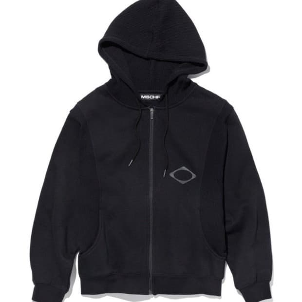 (L) 미스치프 와플 후드집업 블랙