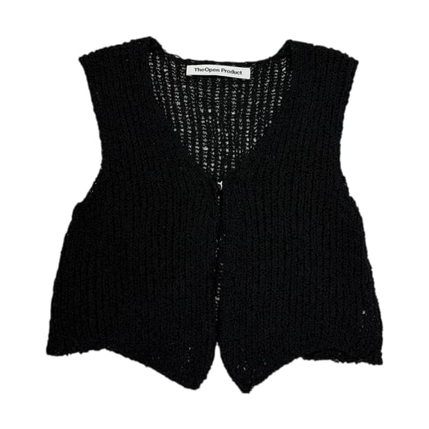 더오픈프로덕트 니트 베스트 조끼 블랙