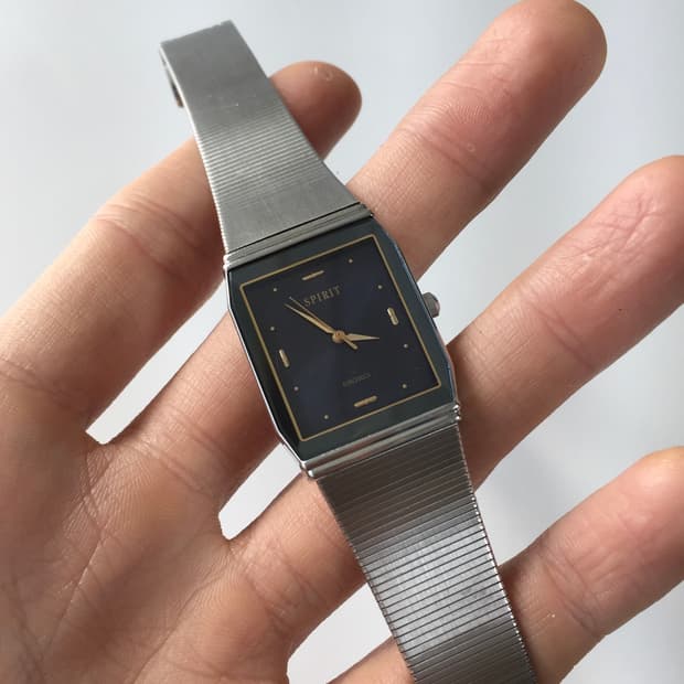 90s seiko sprit square navy dial