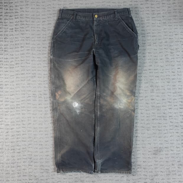 빈티지 칼하트 b11 싱글니 블랙페이딩 팬츠 36x30