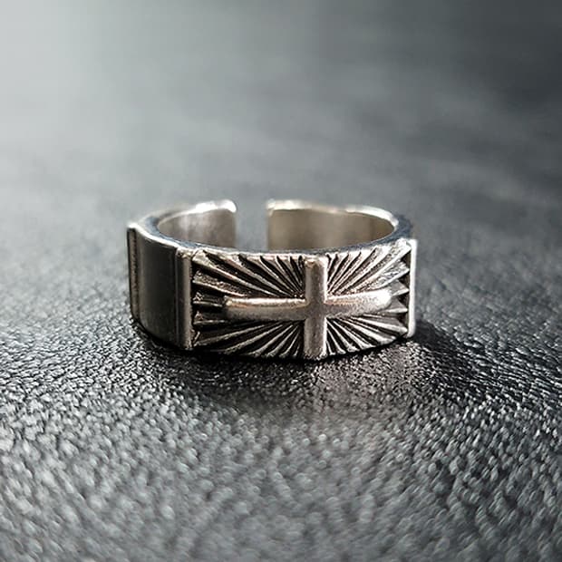 Cravel 백동 남자 엔틱 빈티지 명품 고대 십자가 반지