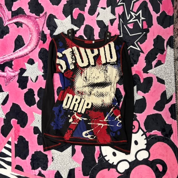 Y2K CHIPCLIP PUNK off-shoulder