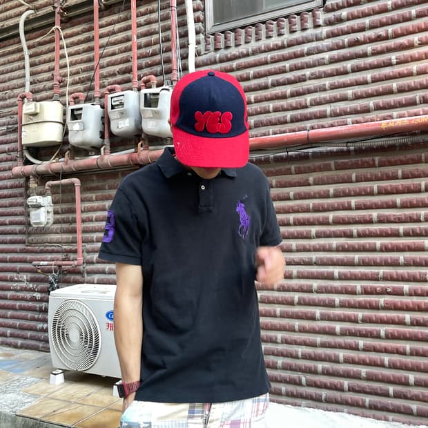 폴로 빅포니 블랙 반팔 카라 티셔츠