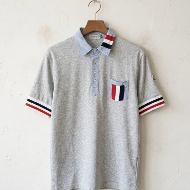 MONCLER Tricolor Piqué Polo