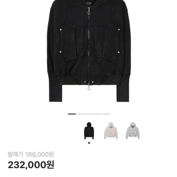 미스치프 빅 포켓 후드 워시드 블랙 후드집업