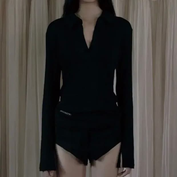 보헤미안서울 sheer collar 롱슬리브