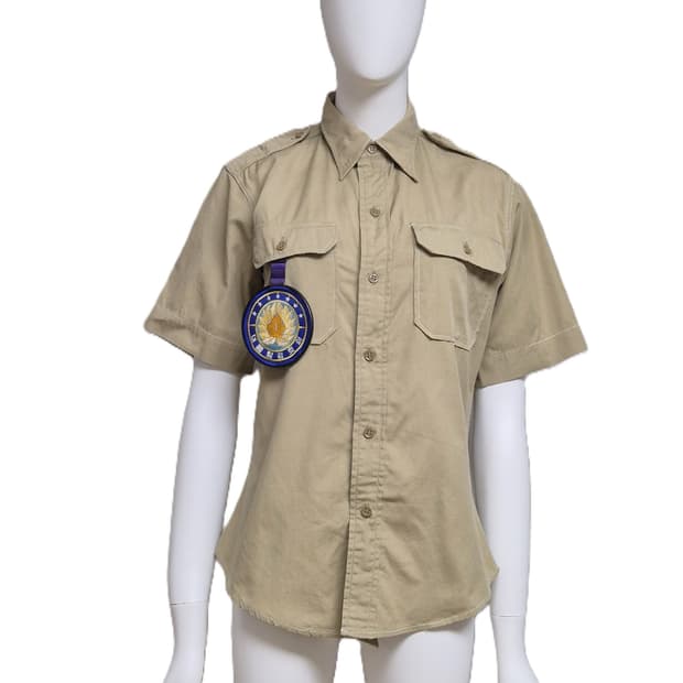 육군 구형 대통령 경호실 정복 전투복 상의 카키 반팔 셔츠 (XS)