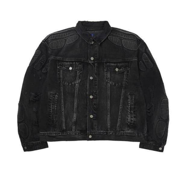 XL)이지갭 데님 자켓 흑청