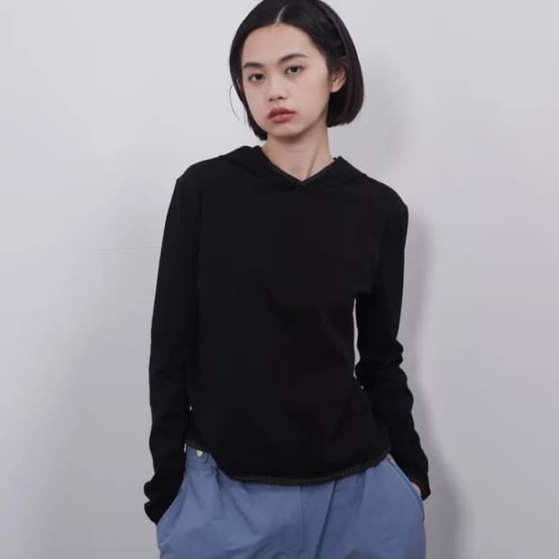 오헤시오 OHESHIO 롱후드티 블랙