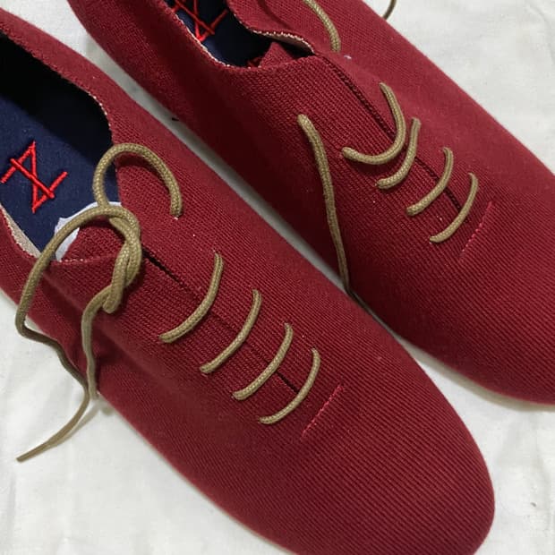 (미사용) 노도니트 NODO KNIT 레드 옥스포드 로퍼