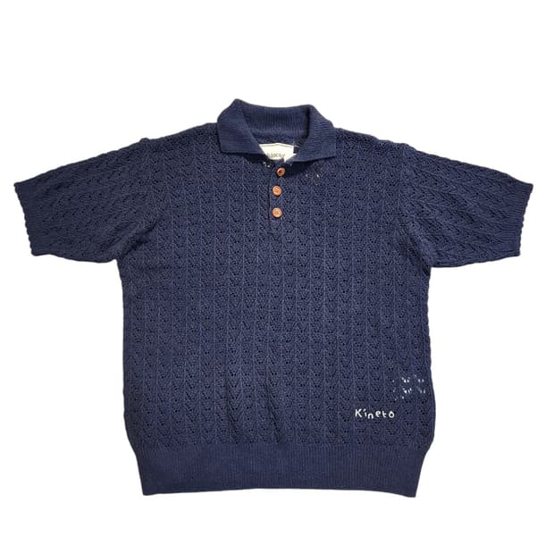 Kineto 니트 반팔 셔츠 네이비 (M)