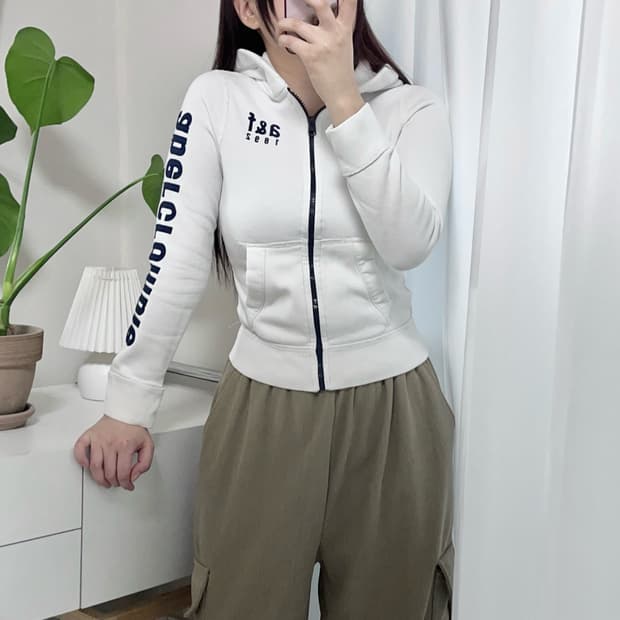 [정품] 아베크롬비 화이트 기모 후집 [ S ]